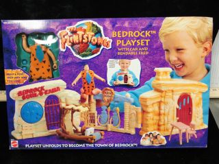 Flintstones Bedrock Playset  1993 Mattel Edition in Original Box with