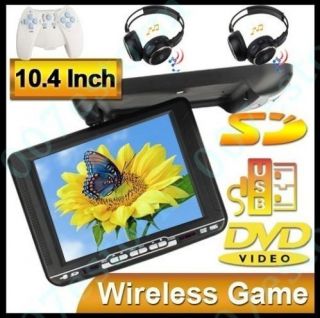 10 4 Mount Roof Flip Down Car DVD Player Ceiling Monitor USB SD Games