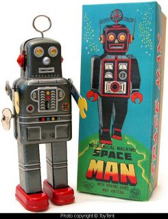 Limited edition mechanical walking Space Man robot with custom box