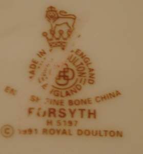  in the forsyth h5197 pattern by royal doulton featuring a green band