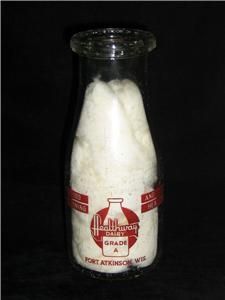 Vintage Healthway Dairy 1/3rd Quart Milk Bottle Fort Atkinson, WI