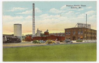 1943 Postcard Missouri Pacific Shops Sedalia Missouri