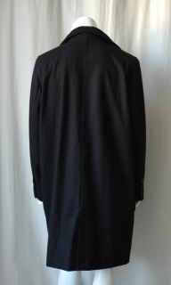 WeSC Mens Black Ferenc Solid Long Pea Coat Jacket L