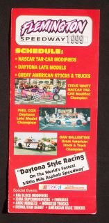 1999 Schedule Flemington Speedway Folder Flemington NJ