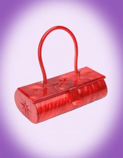 Pinup Couture Lux de Ville Paris 40s Lucite Box Purse Handbag Red