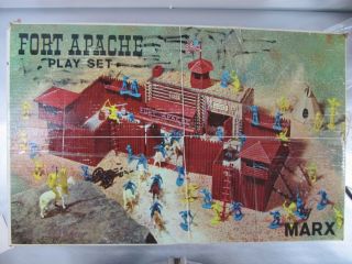 Vintage 1950s Marx Fort Apache Cavalry Supply Play Set IOB GVC