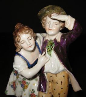 Antique Volkstedt German Porcelain Dresden Group Figurine Aelteste