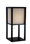 Wright Silk Shade Tall Floor Lamp Accent Funiture Shelf