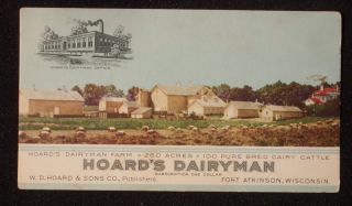 1920s Blotter Hoards Dairyman Farm Fort Atkinson Wi