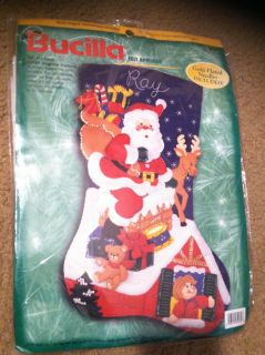Bucilla Jumbo 28 Down The Chimney Felt Christmas Stocking Kit 84079