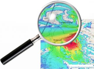 FM Broadcast Transmitter Coverage Prediction Map Plot