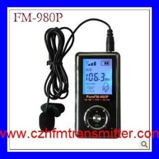 New Mini Portable Pocket FM Transmitter Pure FM980P Broadcast Radio