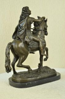 European Classic Bronze French King Statue Ride on Horse Sculpture