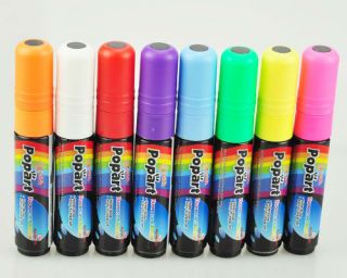8PCS Color 10mm Fluorescent Liquid Chalk Nib Marker Pen 8 color