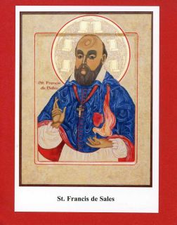 St Francis de Sales Religous Icon Holy Card Lu Bro
