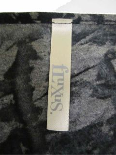 Fluxus Long Sleeve Abstract Print Knit Top w Asymmetrical Hemline Gray