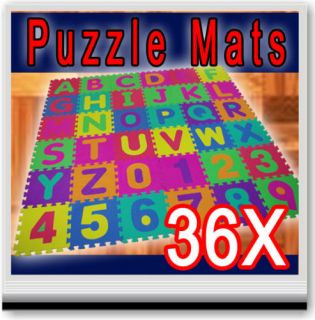 36 Sq ft Alphabet Numbers Soft Foam Play Puzzle Mats