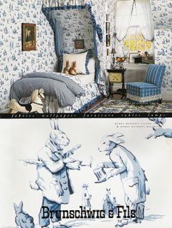 Bunny Business Fabric Wallpaper 1995 Ad Brunschwig Fils