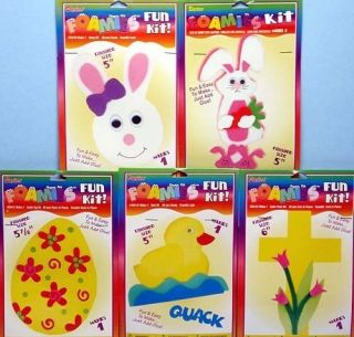 Lot of 5 Craft Foam Kits Easter Bunny Egg Chick Cross