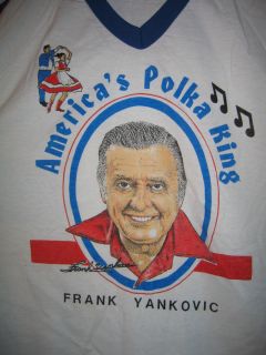 Vintage 70s Frank Yankovic Accordian Polka King T Shirt Mens XXL 2XL