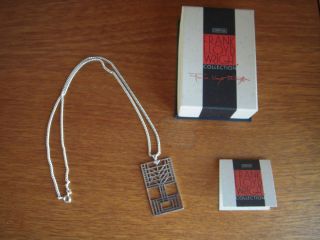 Frank Lloyd Wright silver Tree of Life Pendant and 18 chain