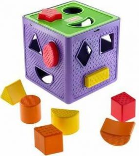 this multi textured cube and basic shapes makes it fun for toddlers to