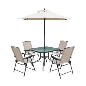 Outdoor Patio Furniture 6 Piece Folding Patio Set 4 Chairs Table