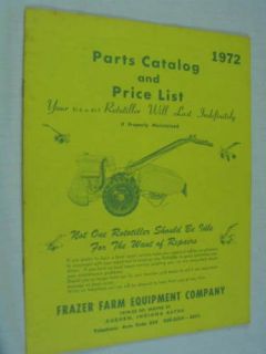 Frazer Farm Rototiller Parts Catalog 12pg w Illustrat