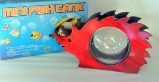 Hedgehog Shaped Red Mini Fish Tank Bowl Office Home New