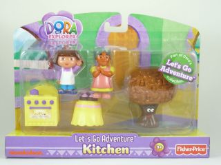 Fisher Price Dora the Explorer Kitchen Lets Go Adventure Playset