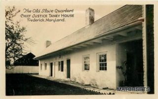 RPPC Frederick Maryland The Old Stowe Quarters Taney House Postcard