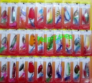 30 Spinner Super New Fishing Lure Pike Salmon Bass T10