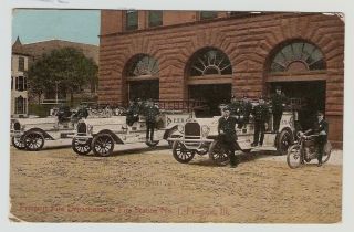 Freeport Fire Department Fire Station No 1 Freeport Illinois Postcard