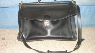 Vintage COACH Messenger LARGE Folio black leather bag Briefcase