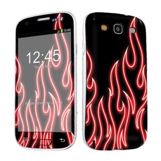 USA Red Neon Flames Case Decal Vinyl Sticker Cover Skin Samsung Galaxy