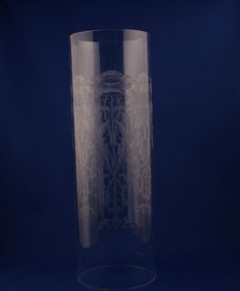  Glass Company Crystal Flanders Etch Hurricane Lamp C 1930