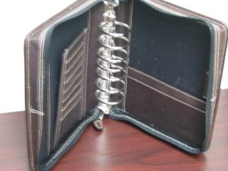  / LEATHER FRANKLIN COVEY PLANNER BINDER ZIPPERED 7 RINGS 1 1/2 NEW