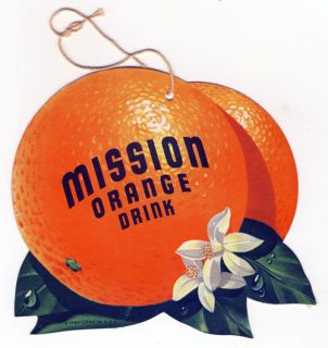 Mission Orange Drink Advertizing Fan Pull is in very good condition