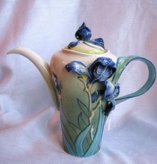 Franz Porcelain Van Gogh Iris Teapot NIB