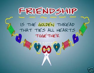 Friendship Golden Thread Sew Fridge Magnet