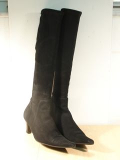 Fratelli Rossetti Black Suede Knee High Boots 7 B