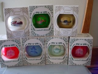 Lot Of 7 Fort Madison Iowa Limited Edition Christmas Tree Ornaments In