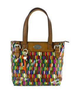 Fossil Key per Shopper Coated Canvas Handbag Multi New