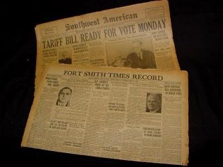 1930 AL CAPONE FORT SMITH ARKANSAS NEWSPAPER CRIME GANGSTERS CRIMINALS