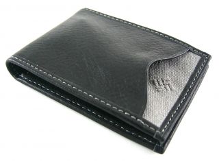 Columbia Mens Black Leather Front Pocket Wallet