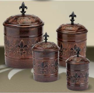 versailles fleur de lis antique copper canisters these beautiful