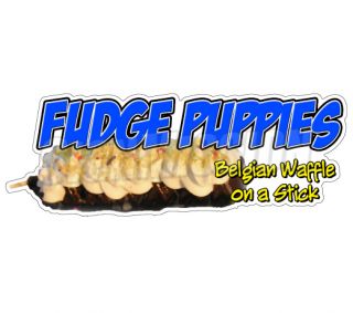 Fudge Puppies Concession Decal Belgiam Waffle Food Sign Cart Trailer