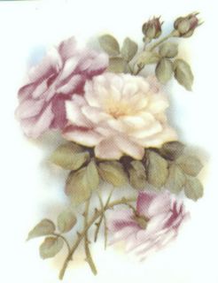Pink White Rose Flower Leaves Waterslide Ceramic Decals