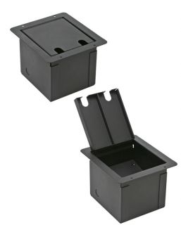  Stage Pocket Black Metal Floor Box with Customizable Plate