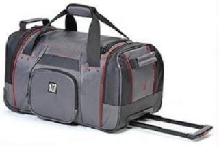 Ful Rolling Duffel 21 Wheeled Carry on Luggage Grey Red